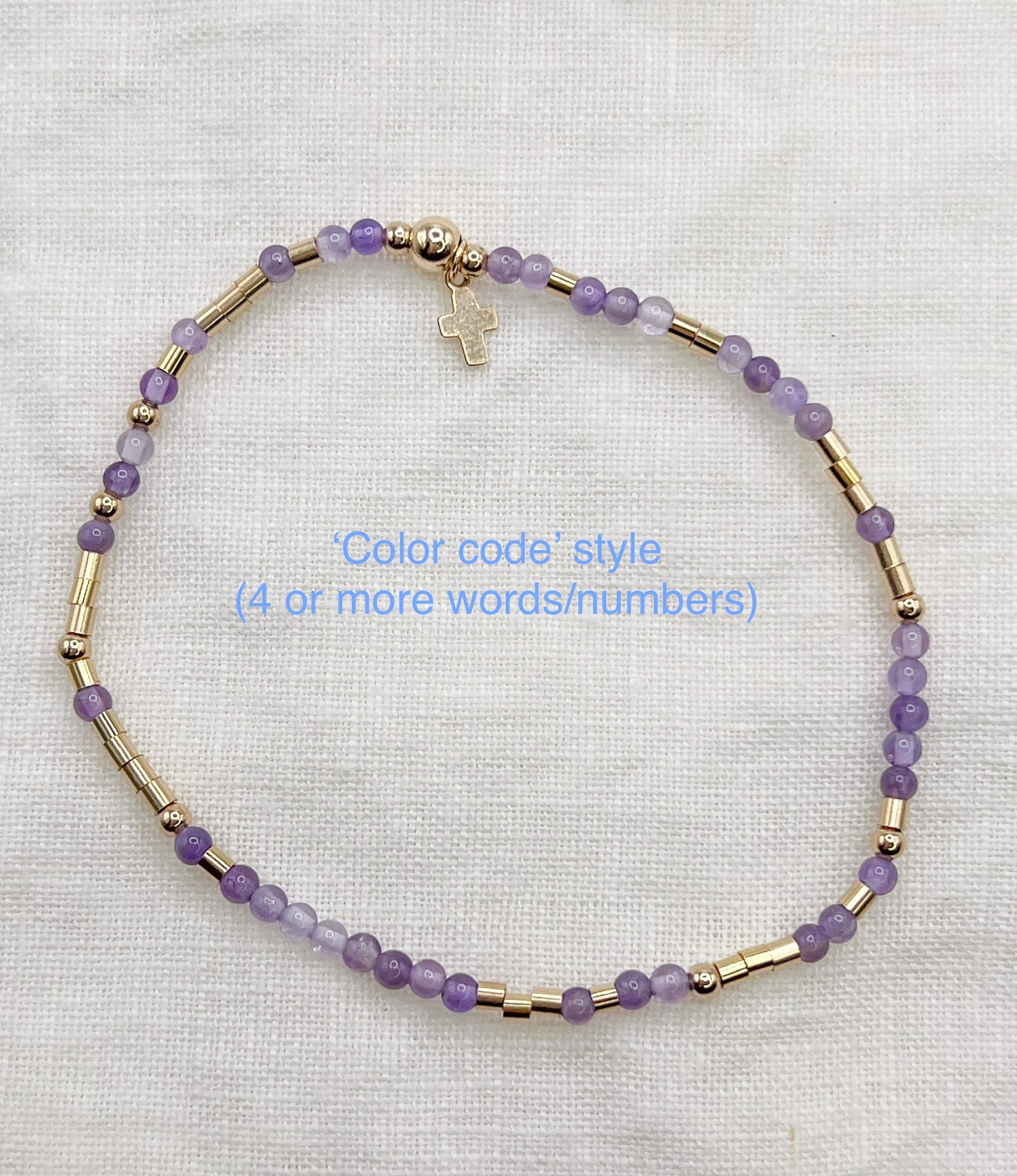 Custom Morse Code Bracelet - Natural Stone